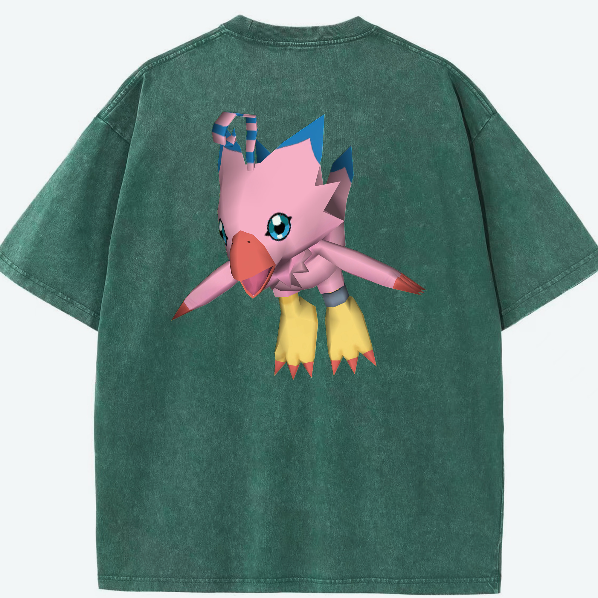 （画像用） Digimon デジタルモンスター/デジモン 綿100% ヴィンテージ風 半袖Tシャツ（背面プリント）